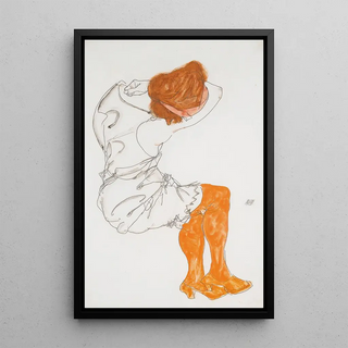 Reproduction of the painting La jeune fille endormie - Egon Schiele
