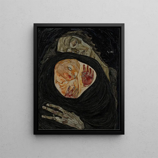 Mother Dead - Egon Schiele — framed artwork on a wall