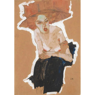 Reproduction of the painting The Shy One - Egon Schiele