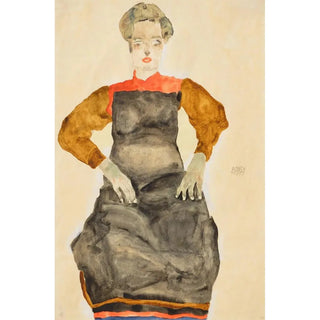 Reproduction of the painting Woman with Black Apron - Egon Schiele