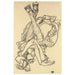 a reclining girl with crossed arms and legs - Egon Schiele — artwork view