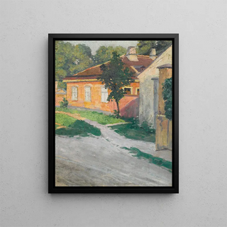 Maison à Hölldorf Maison à Hölldorf - Egon Schiele — framed artwork on a wall