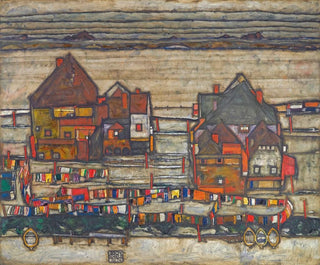 Houses with laundry Suburb II - Egon Schiele — artwork view