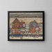 Houses with laundry Suburb II - Egon Schiele — framed artwork on a wall