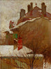 Häuser en hiver vue depuis le studio - Egon Schiele — artwork view