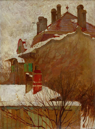 Häuser en hiver vue depuis le studio - Egon Schiele — artwork view