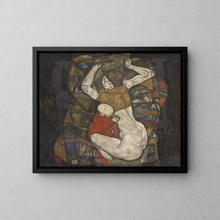 Young Mother - Egon Schiele — framed artwork on a wall