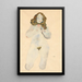 Nude female kneeling - Egon Schiele — framed artwork on a wall