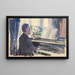Leopold Czihaczek at the piano, sketch - Egon Schiele — framed artwork on a wall