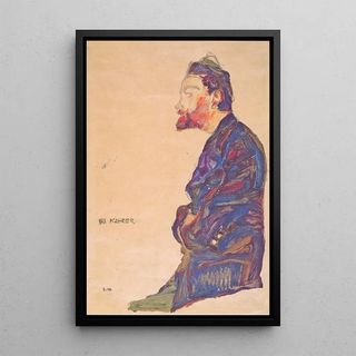 Max Kahrer de profil - Egon Schiele — framed artwork on a wall