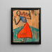 Girl with a Red Skirt - Egon Schiele — framed artwork on a wall