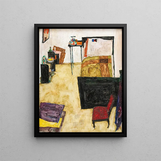my living room The artist's bedroom in Neulengbach - Egon Schiele — framed artwork on a wall