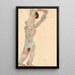Male Nude Painting - Egon Schiele — framed artwork on a wall