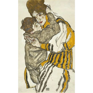 The woman of Schiele with her little nephew - Egon Schiele — artwork view