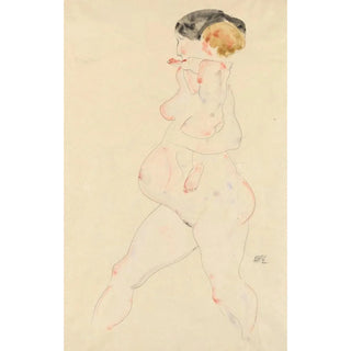 Reproduction of the painting of a pregnant woman with child in arms - Egon Schiele