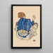 Femme assise vue de dos - Egon Schiele — framed artwork on a wall
