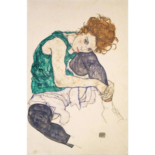 a seated woman with bent knees Adele Herms - Egon Schiele — artwork view