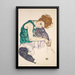 a seated woman with bent knees Adele Herms - Egon Schiele — framed artwork on a wall