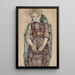 Woman sitting - Egon Schiele — framed artwork on a wall