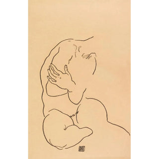 Reproduction of the painting Torso féminin assis - Egon Schiele