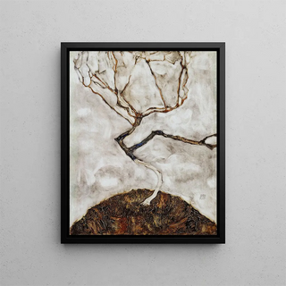 Small Tree at the End of Autumn - Egon Schiele — framed artwork on a wall