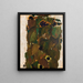 Sunflowers Painting I - Egon Schiele — framed artwork on a wall