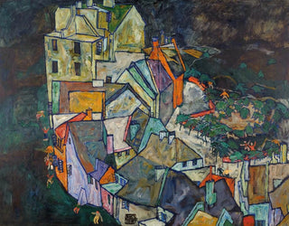 Fin de ville ou croquis de portrait - Egon Schiele — artwork view