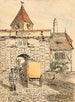 Gate of the city with student work in a carriage - Egon Schiele — artwork view