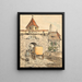 Gate of the city with student work in a carriage - Egon Schiele — framed artwork on a wall