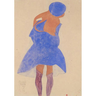 Girl standing back view - Egon Schiele — artwork view