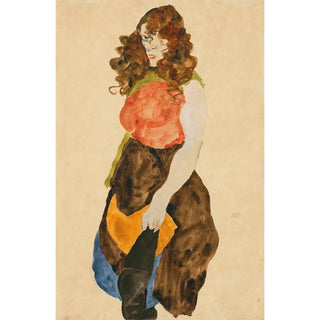 Reproduction of the painting Woman standing prostitute - Egon Schiele