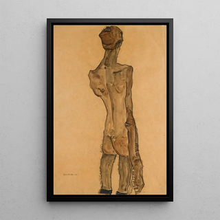 Reproduction of the painting Nude male standing back view - Egon Schiele