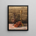 Still life with vase, candlestick, and mask - Egon Schiele — framed artwork on a wall