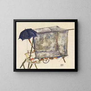 Street Cart - Egon Schiele — framed artwork on a wall