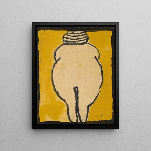 Venus of Willendorf - Egon Schiele — framed artwork on a wall