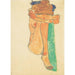 Female Nude Painting with Green Cushion - Egon Schiele — artwork view