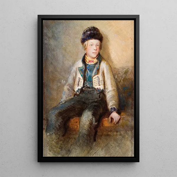 Norwegian Boy Painting - Egron Lundgren — framed artwork on a wall