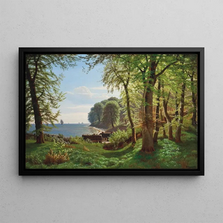 Une crique boisée cachée - Eiler Rasmussen Eilersen — framed artwork on a wall