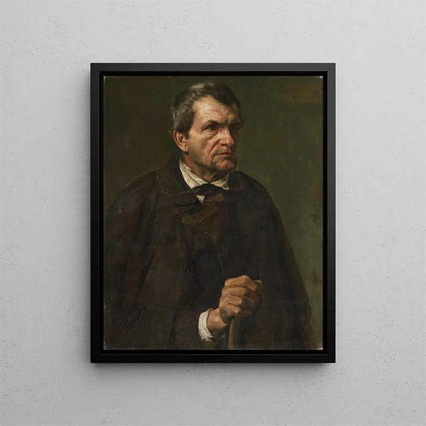 Study of the farmer Florian Killian - Eilif Peterssen — framed artwork on a wall