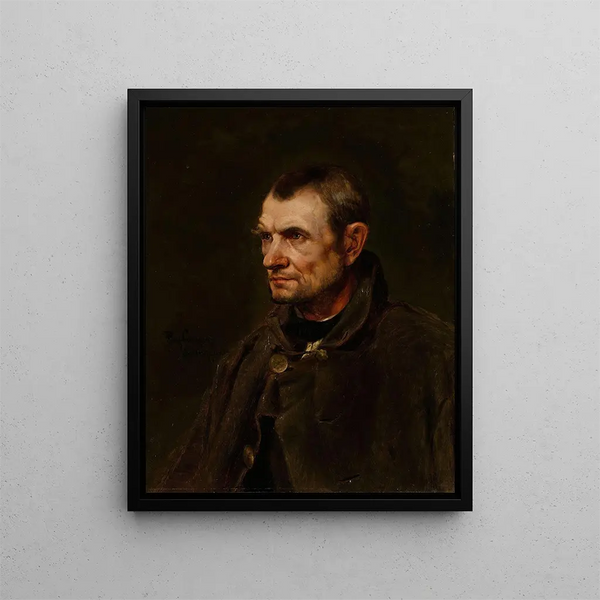 Study of the farmer Florian Killian - Eilif Peterssen — framed artwork on a wall