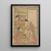Three women at the open door - Eishi Hosoda — framed artwork on a wall