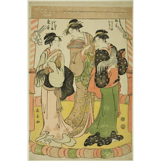 The Cockfight Ohisa from Takashimaya and Okita from Naniwaya - Eishsai Chki — artwork view