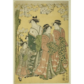 La courtisane Hinazuru du Chojiya et ses suivantes - Eishsai Chki — artwork view