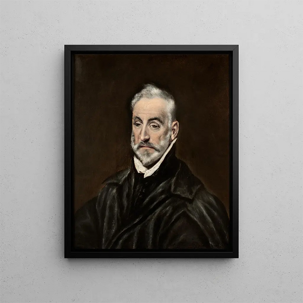 Portrait Painting of Antonio de Covarrubias y Leiva 1514-1602 Spanish jurist and humanist - El Greco — framed artwork on a wall