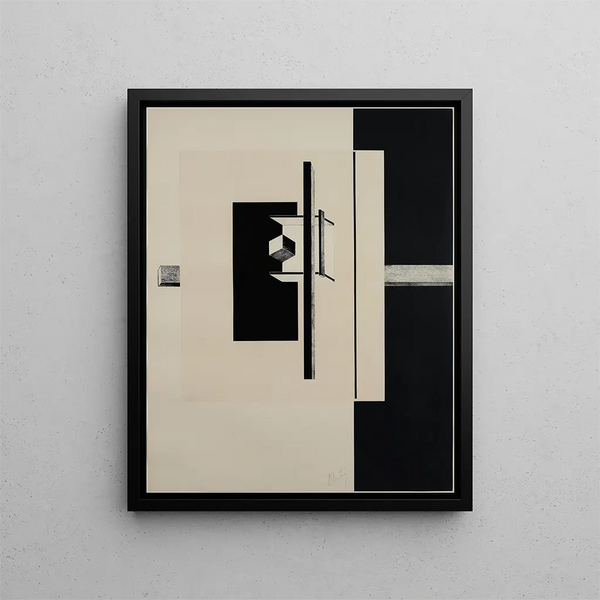 Brand: Kestnermappe Proun Rob Levnis & Chapman GmbH Hanover 7 - El Lissitzky — framed artwork on a wall