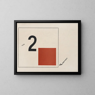 Devenir suprématiste de deux couleurs dans six constructions Pl 2 - El Lissitzky — framed artwork on a wall