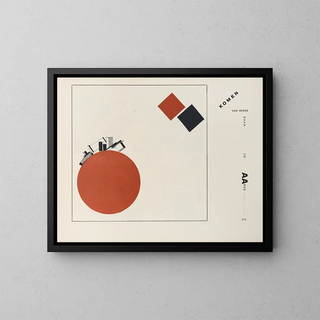Devenir suprématiste de deux couleurs dans six constructions Pl 8 - El Lissitzky — framed artwork on a wall