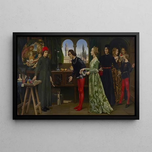 L'atelier de Botticelli - Eleanor Fortescue-Brickdale — framed artwork on a wall
