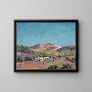 Hill with Trees - Eleanor Harris — framed artwork on a wall