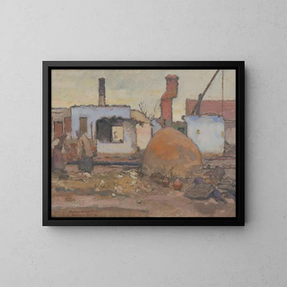 Après le passage du front - Elemér Halász-Hradil — framed artwork on a wall